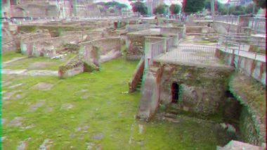 Aksaklık etkisi. Trajan Forum, Roma, Italya. Video. UltraHD (4k)