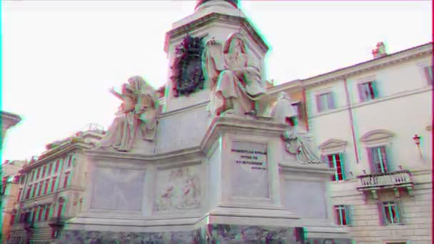 Effetto Glitch Colonna Dell Immacolata Concezione Roma Italia Video Ultrahd — Video Stock