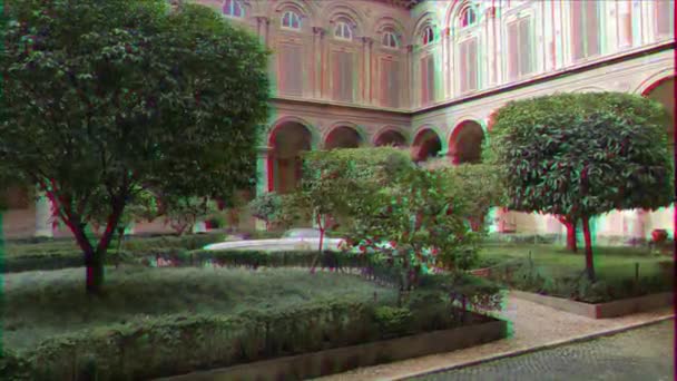 Efekt Glitch Courtyard Gallery Doria Pamphili Rzym Włochy Lutego 2015 — Wideo stockowe