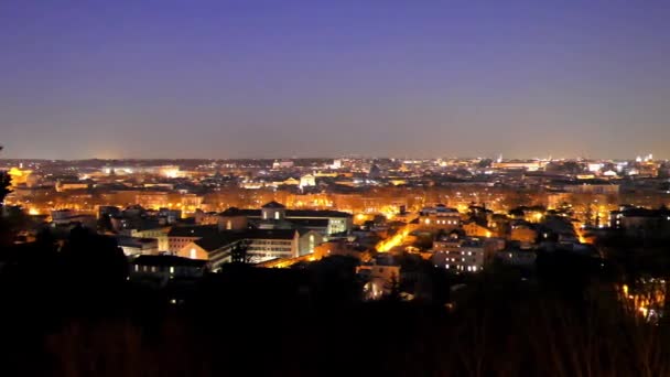 Efeito Falha Roma Noite Panorama Itália Vídeo Ultrahd — Vídeo de Stock