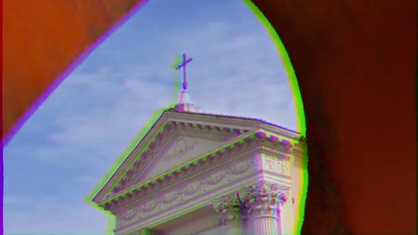 Efekt Glitch Chiesa San Rocco Powiększenia Rzym Włochy Lutego 2015 — Wideo stockowe