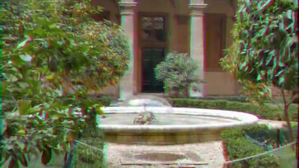 Glitch Effect Courtyard Gallery Doria Pamphili Zoom Rome Italy February — Stock Video
