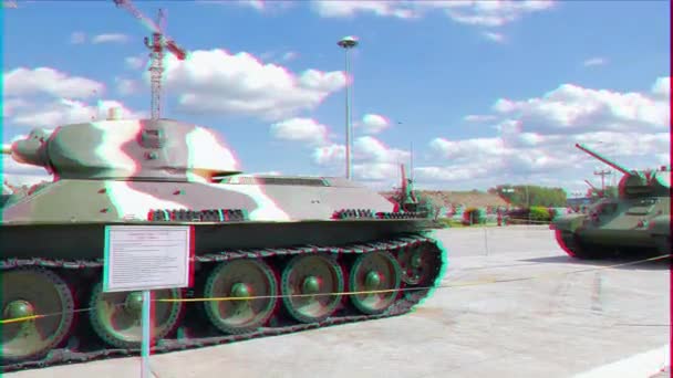 Glitch Effect Medium Tank Mod 1940 Pysjma Ekaterinburg Rusland Augustus — Stockvideo