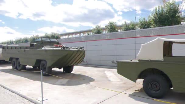 Aksaklık Etkisi Araç Amphibians Pyshma Ekaterinburg Rusya Ağustos 2015 Askeri — Stok video