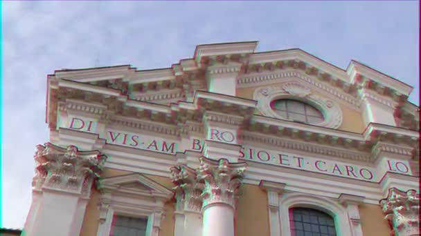 Glitch Effect San Carlo Corso Rome Italy Video Ultrahd — Stock Video