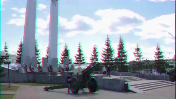 Effetto Glitch Eternal Flame Pyshma Ekaterinburg Russia Agosto 2015 Museo — Video Stock