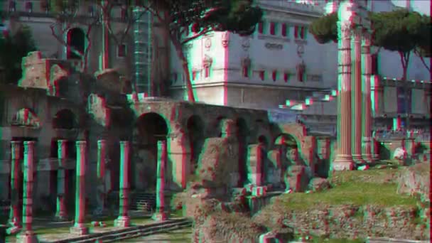 闪烁的效果 维托里奥 埃马努埃莱 伊伊罗马广场 意大利 — 图库视频影像