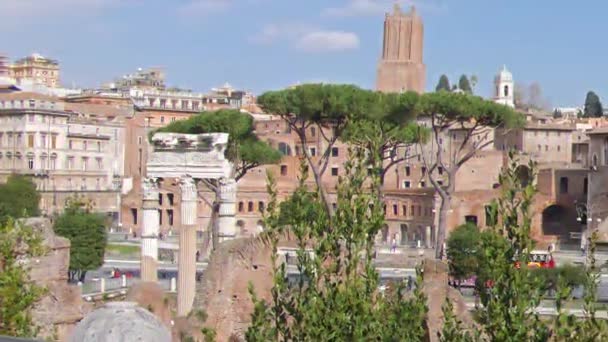 Ефект Глюка Вид Капітолійському Пагорбі Віа Дей Форі Імперіалі Рим — стокове відео
