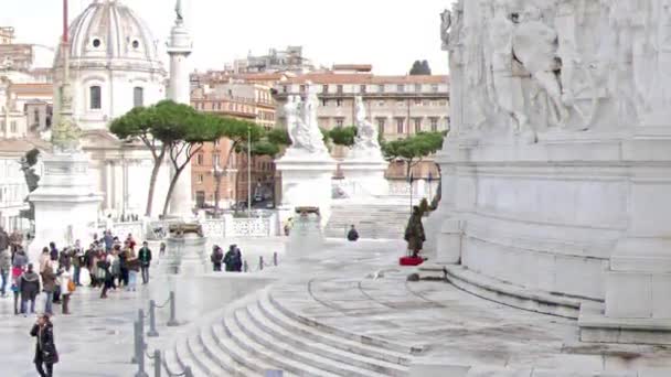 Efecto Fallo Técnico Guardia Honor Vittorio Emmanuel Roma Italia Febrero — Vídeos de Stock