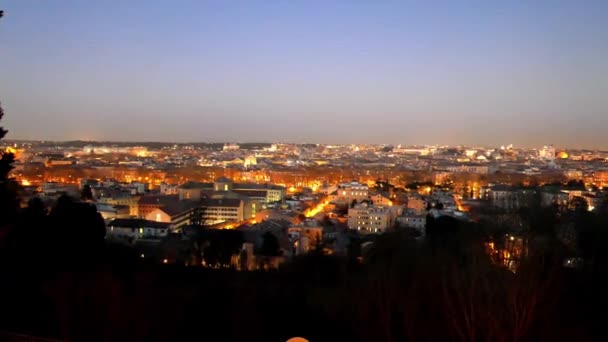 Aksaklık Etkisi Gece Roma Panorama Talya Video Ultrahd — Stok video
