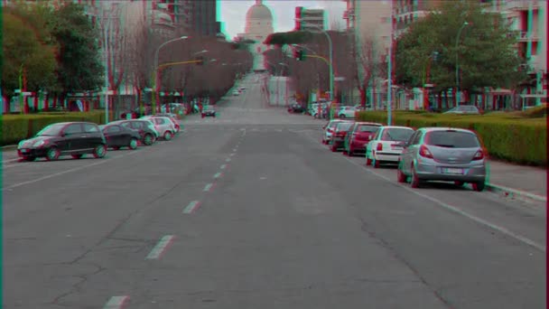 Effetto Glitch Viale Europa Zoom Roma Febbraio 2015 Maggior Parte — Video Stock