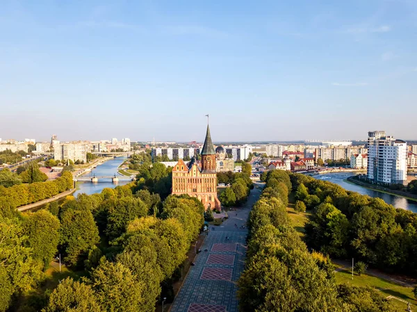 Letecký pohled na centrální část města Kaliningrad, Kal — Stock fotografie