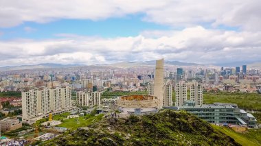 Ulan Batur, Moğolistan. Sovyetler Memorial'a Zaisan Tolgoi asker. Kızıl Ordu s destek Moğol insanlar s devrim, üzerinden dron onuruna karmaşık 