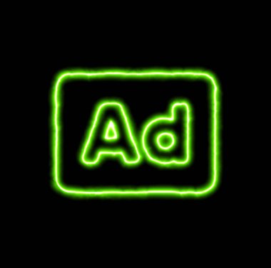 Yeşil neon sembolü reklam - reklam 
