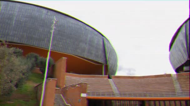 Efecto de fallo técnico. Auditorio Parco della Música. Roma, Italia — Vídeo de stock