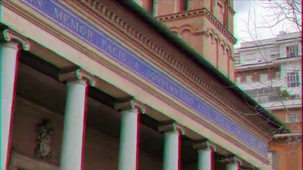 글리치 효과. 파로 치아 산타 크로 체 로마, 이탈리아. 4k — 비디오
