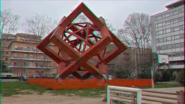 Glitch effekt. Design i Parco Viale Tiziano. Rom, Italien — Stockvideo