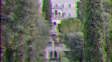 Aksaklık etkisi. Çeşme. Villa d 'Este. Tivoli, Italya-24 Şubat 2015: Xvi yüzyılın en ünlü Italyan villalardan biri. Çeşmeleriyle ünlüdür. Video. UltraHD (4k)