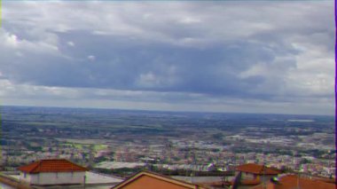 Aksaklık etkisi. Tivoli Panoraması. İtalya. Video. UltraHD (4k)