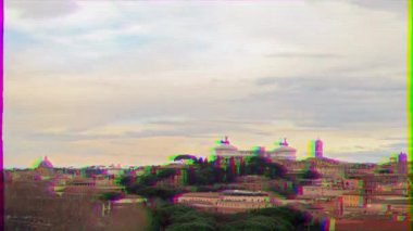 Aksaklık etkisi. Vittorio Emanuele II. Roma, Italya. Zoom. Zaman atlamalı. Video. UltraHD (4k)