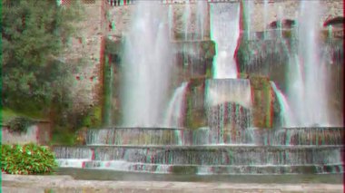 Aksaklık etkisi. Çeşme organı. Villa d 'Este. Tivoli, Italya-24 Şubat 2015: Xvi yüzyılın en ünlü Italyan villalardan biri. Çeşmeleriyle ünlüdür. Video. UltraHD (4k)