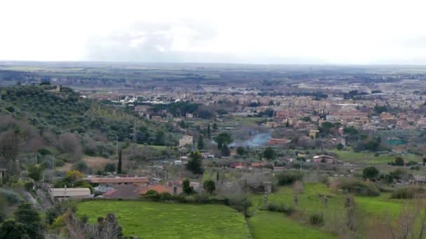 Efecto Fallo Técnico Panorama Tivoli Italia Vídeo Ultrahd — Vídeo de stock