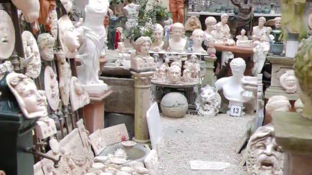 Glitch Effect Winkel Met Sculpturen Rome Italië Februari 2015 Winkel — Stockvideo