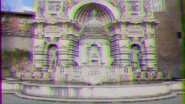 闪烁的效果 喷泉器官 埃斯特别墅意大利蒂沃利 世纪最著名的意大利别墅之一 以喷泉闻名 Ultrahd — 图库视频影像