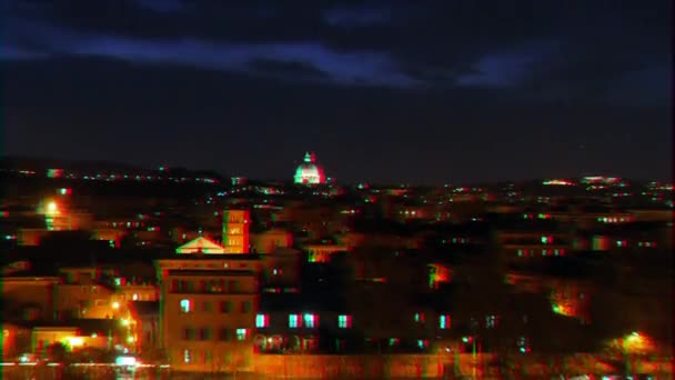 Glitch Effect Sabor Koepel Van Peter Zoom Rome Italië Video — Stockvideo