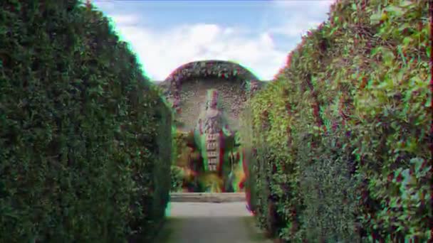 Glitch Effekt Frau Mit Vielen Brüsten Zoom Villa Este Tivoli — Stockvideo