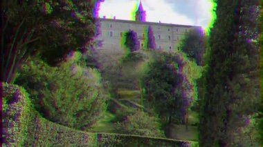 Aksaklık etkisi. Villa d 'Este. Tivoli, Italya-24 Şubat 2015: Xvi yüzyılın en ünlü Italyan villalardan biri. Çeşmeleriyle ünlüdür. Video. UltraHD (4k)