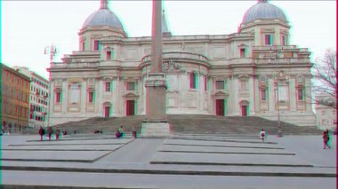 Aksaklık etkisi. St. Mary Major Bazilikası. Piazza Dell ' Esquilino. Roma, Italya. Video