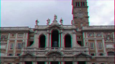 Aksaklık etkisi. St. Mary Major Bazilikası. Roma, Italya. Video. UltraHD (4k)