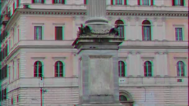 Efeito Falha Coluna Piazza Santa Maria Maggiore Roma Itália Fevereiro — Vídeo de Stock