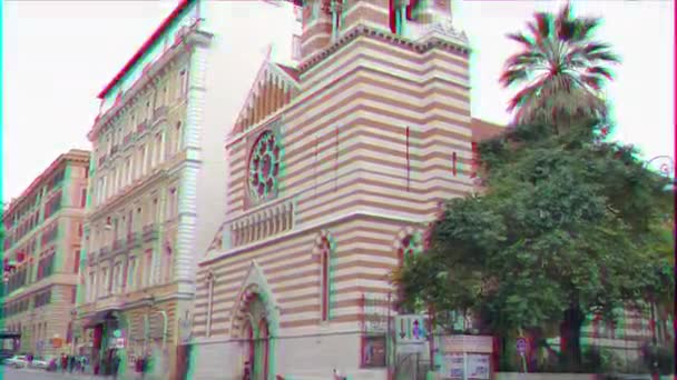 Glitch Hatása Chiesa San Paolo Dentro Mura Róma Olaszország Február — Stock videók