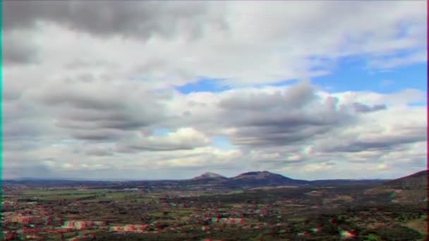 Efecto Fallo Técnico Vista Desde Ciudad Tivoli Italia Timelapse Vídeo — Vídeos de Stock