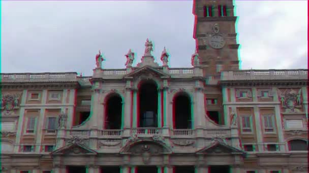 Glitch Effekt Basilica Mary Major Rom Italien Video Ultrahd — Stockvideo