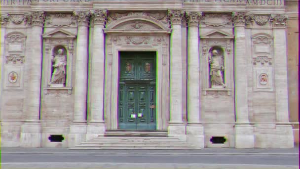 Glitch Effect Chiesa Santa Susanna Alle Terme Diocleziano Rome Italië — Stockvideo