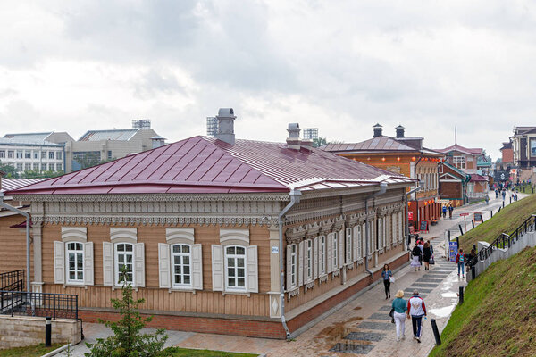 Russia, Irkutsk - July 25, 2018: 130th quarter. Quarter of woode