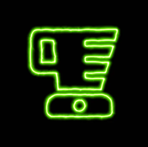 green neon symbol blender