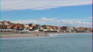 Aksaklık etkisi. Coast, Ostia, Roma, Italya. Video. UltraHD (4k)