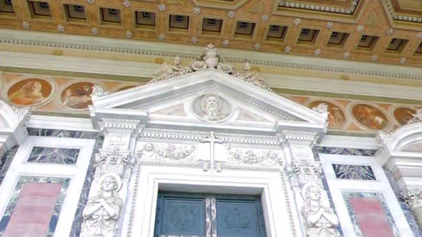 Glitch Effect Doors Basilica Paul Walls Rome Italy Video — Stock Video