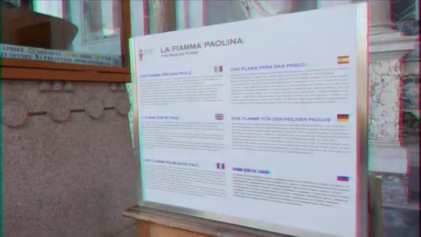 Ефект Глюка Полум Святого Павла Базиліка Святого Павла Стінами Рим — стокове відео