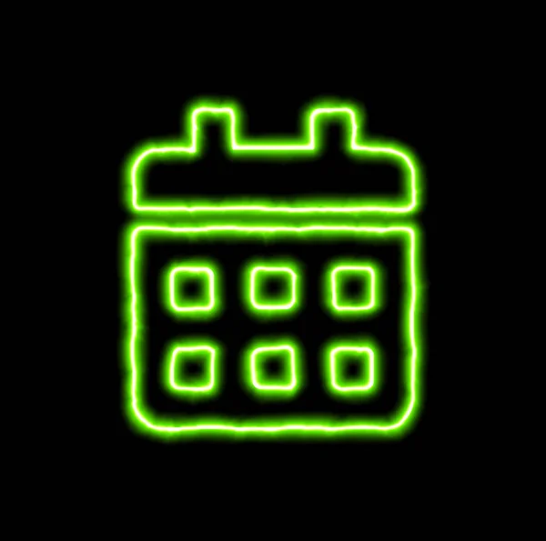 green neon symbol calendar