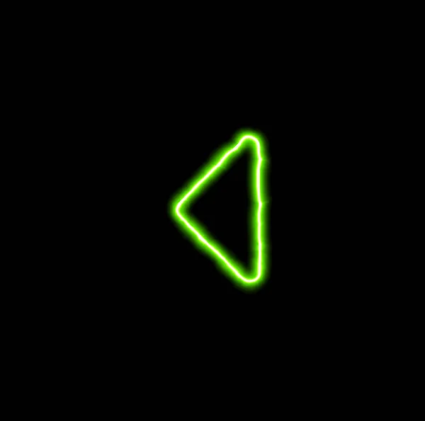 Sinal de néon verde sinal de intercalação esquerda — Fotografia de Stock