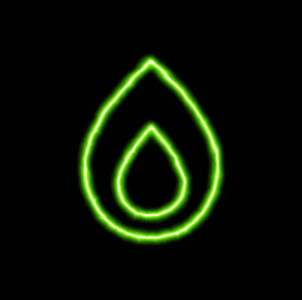Neon zielony symbol burn — Zdjęcie stockowe