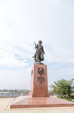 Rusya, Irkutsk - 25 Temmuz 2018: Irk'ın kurucuları anıt