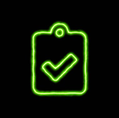 Yeşil neon sembolü Pano onay 