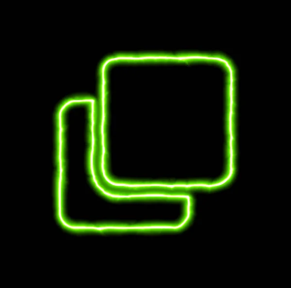 Yeşil Neon sembol klon — Stok fotoğraf