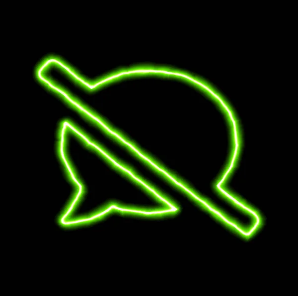 Neon zielony symbol komentarz slash — Zdjęcie stockowe
